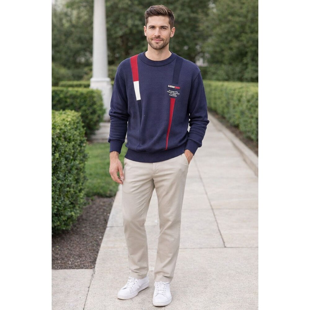 Vintage MASTERS embroidered sweater, Lrg C48